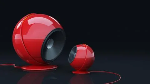Sphere speaker 3D Stock Illustration