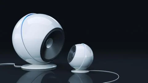 Sphere speaker 3D Stock Illustration