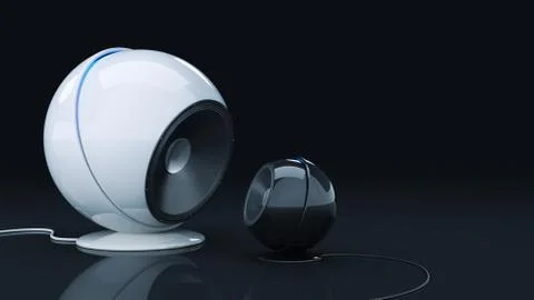 Sphere speaker 3D Stock Illustration