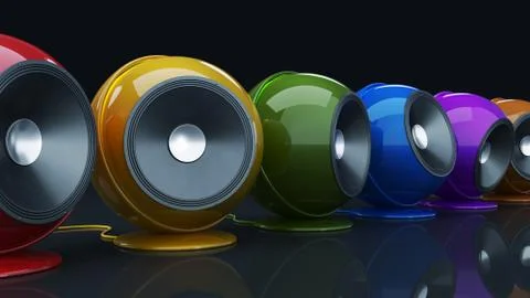 Sphere speaker 3D Stock Illustration