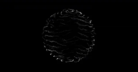 Sphere Of Spinning Lines, Particles. Loop animation. Stock Footage 77296548