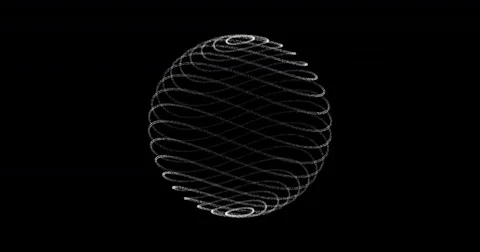 Sphere Of Spinning Lines, Particles. Loop animation. Stock Footage 77296704