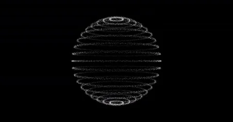 Sphere Of Spinning Lines, Particles. Loop animation. Stock Footage 77296896