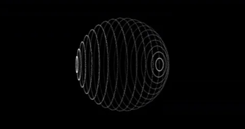 Sphere Of Spinning Lines, Particles. Loop animation. Stock Footage 77296933