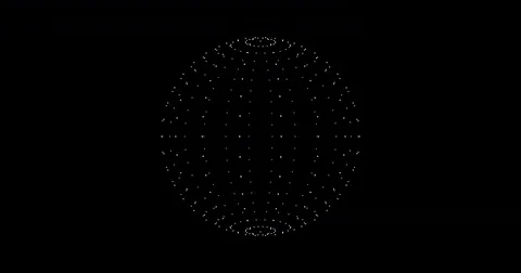 Sphere Of Spinning Points, Particles. Loop animation. Stock Footage 75933437