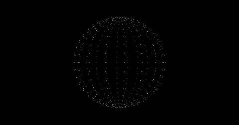 Sphere Of Spinning Points, Particles. Loop animation. Stock Footage 75933586