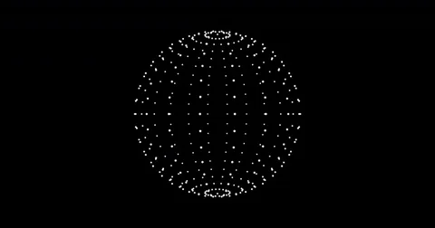 Sphere Of Spinning Points, Particles. Loop animation. Stock Footage 75933603