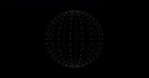 Sphere Of Spinning Points, Particles. Loop animation. Stock Footage 75933782