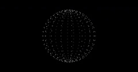 Sphere Of Spinning Points, Particles. Loop animation. Stock Footage 75933806