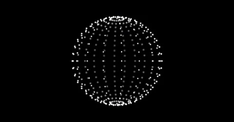 Sphere Of Spinning Points, Particles. Loop animation. Stock Footage 75933879
