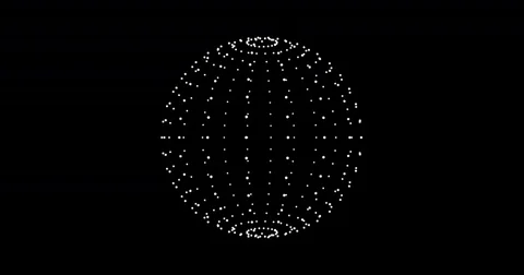 Sphere Of Spinning Points, Particles. Loop animation. Stock Footage 75933916