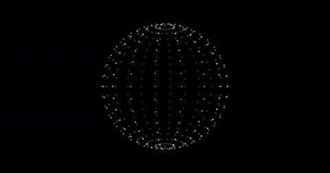Sphere Of Spinning Points, Particles. Loop animation. Stock Footage 75933929