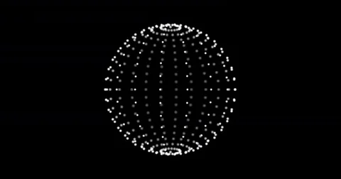 Sphere Of Spinning Points, Particles. Loop animation. Stock Footage 75933975