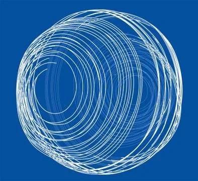 Sphere of spirals outline Stock Illustration