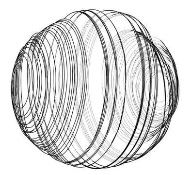 Sphere of spirals outline Stock-Illustration