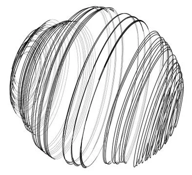 Sphere of spirals outline Stock Illustration