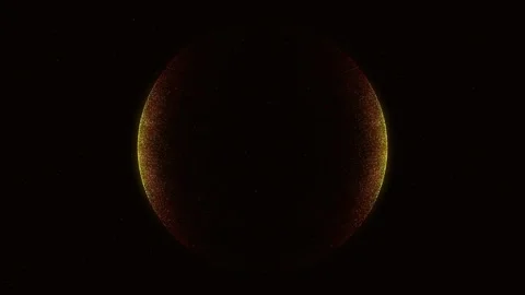 Sphere, starry yellow glow effect from particles, motion. 4k background Stock Footage 276157262