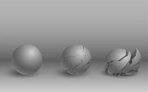 Sphere stones on gray background Stock Illustration