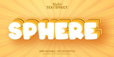 Sphere text, cartoon style editable text effect Stock Illustration
