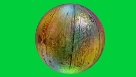 Sphere with texture rotates on a green background. 3d render Stock-Footage 247646684