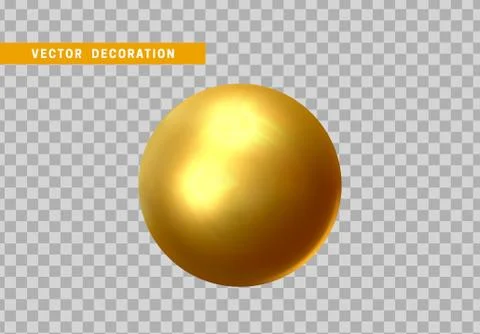 Sphere is three-dimensional geometric shape isolated golden color. 3d objects 스톡 일러스트