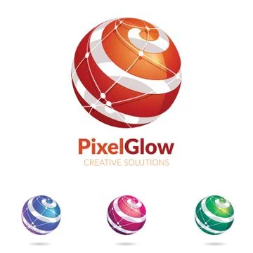 Sphere Vector logo with abstract shapes Ilustración de archivo