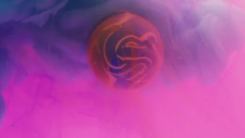 Sphere veiled by blue paint Stock Footage 100020620