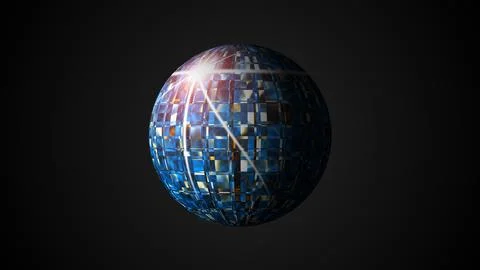 Sphere with visual wave oil surface modern abstract 3d rendering backdrop Stock Photos