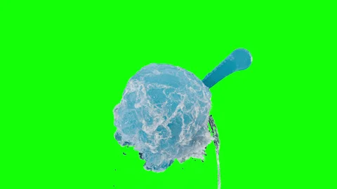 A sphere of water on a green background. 3d animation of a sphere of water Vidéo 334962446