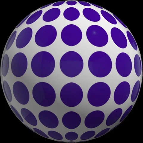 Sphere white with purple dots that grow contains alpha channel Stock Footage 112762513