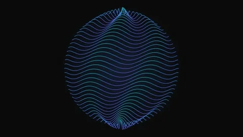 Sphere Wireframe Dynamic Waves Generative Art Visual Presentation Stock Footage 333287033