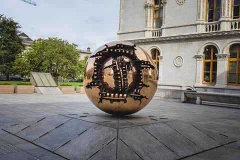 Sphere Within Sphere at Trinity College Dublin Stock Photos