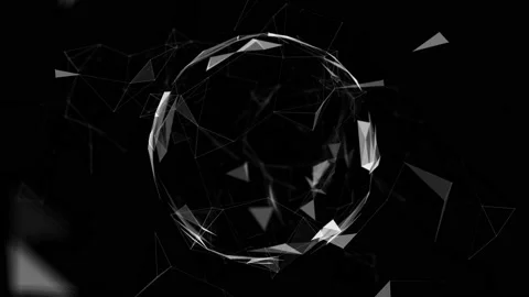 Sphere,Animation globe and space in the form of a plexus. Abstract geometric Video stock 141630197