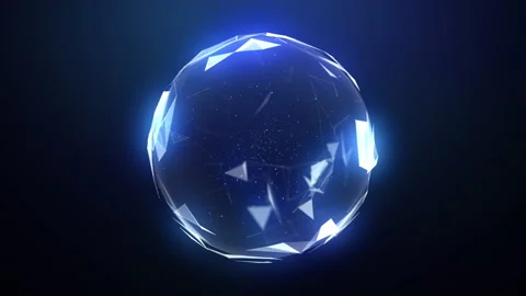 Sphere,Animation globe and space in the form of a plexus. Abstract geometric Video stock 141630319
