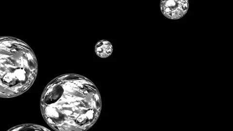 Spheres on black background Looped Stock Footage 154681674