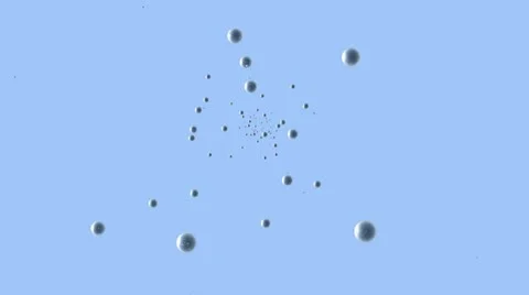 Spheres falling in Stock Footage 12428617