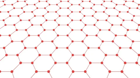 Spheres in hexagon network. Forming a molecular bond. Hexagon connected with Stock Footage 119923629