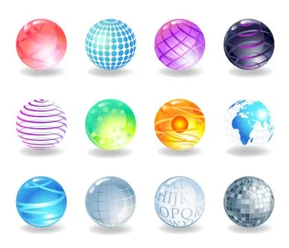 Spheres icons Stock Illustration
