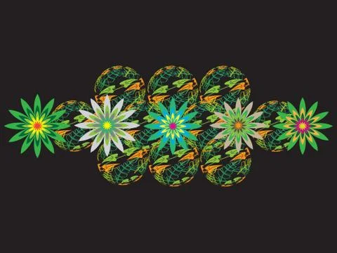 The spheres with leafs Stock Illustration