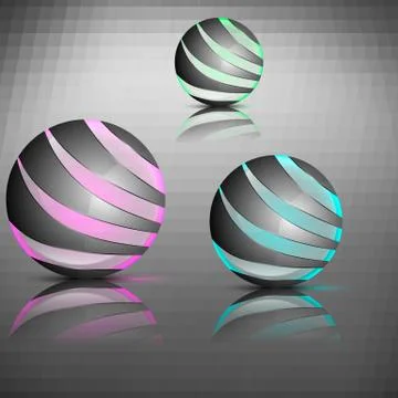 Spheres with lines Stock Illustration