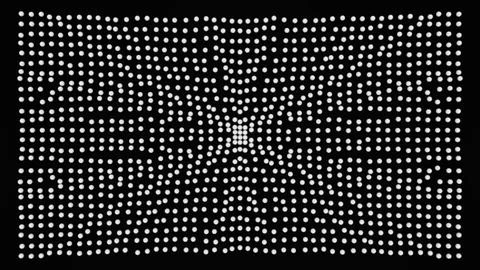 Spheres moving towards central magnetic attraction point Illustrazione stock