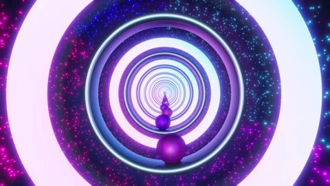 Spheres Rotating In A Star Tunnel. Stock-Footage 256273483