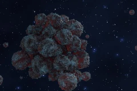 Spheres with the textured surface, random distributed, 3d rendering. Ilustração Stock