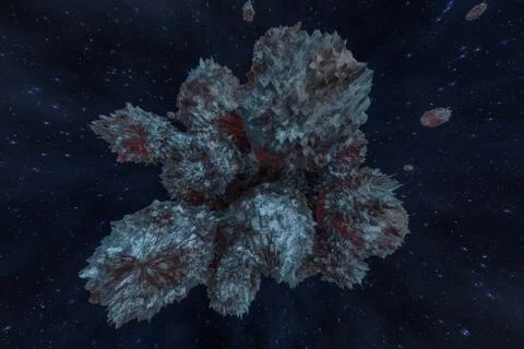 Spheres with the textured surface, random distributed, 3d rendering. Ilustração Stock