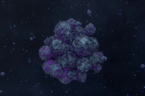 Spheres with the textured surface, random distributed, 3d rendering. Ilustração Stock