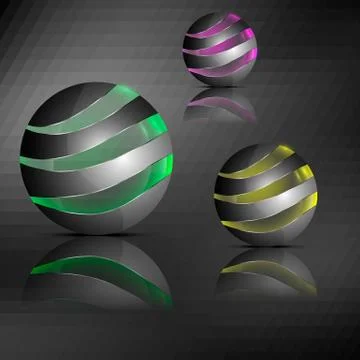 Spheres with transparent stripes Illustrazione stock