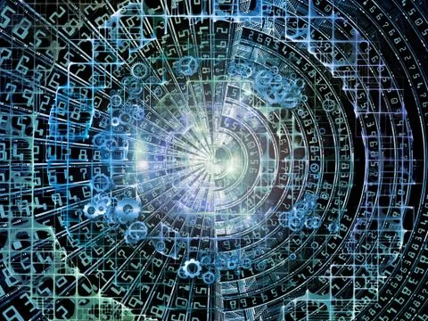 Spheres of World of Numbers Stock Illustration