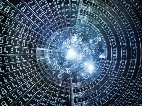 Spheres of World of Numbers Stock Illustration