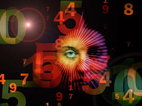 Spheres of World of Numbers Stock Illustration
