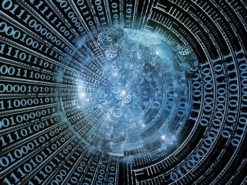 Spheres of World of Numbers Stock Illustration